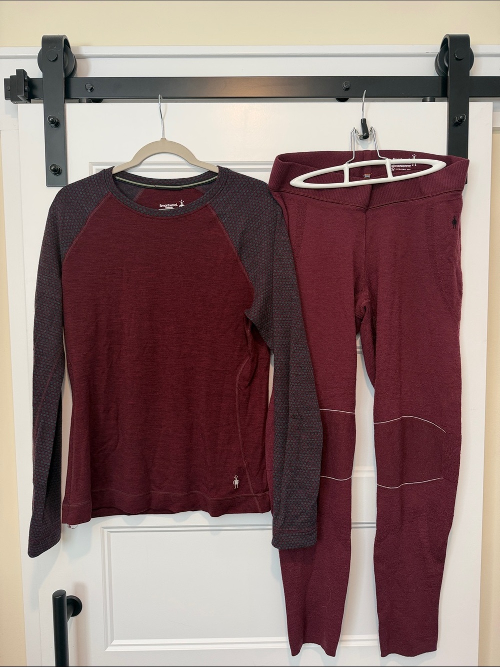Smartwool Maroon and Dark Gray Merino Baselayers